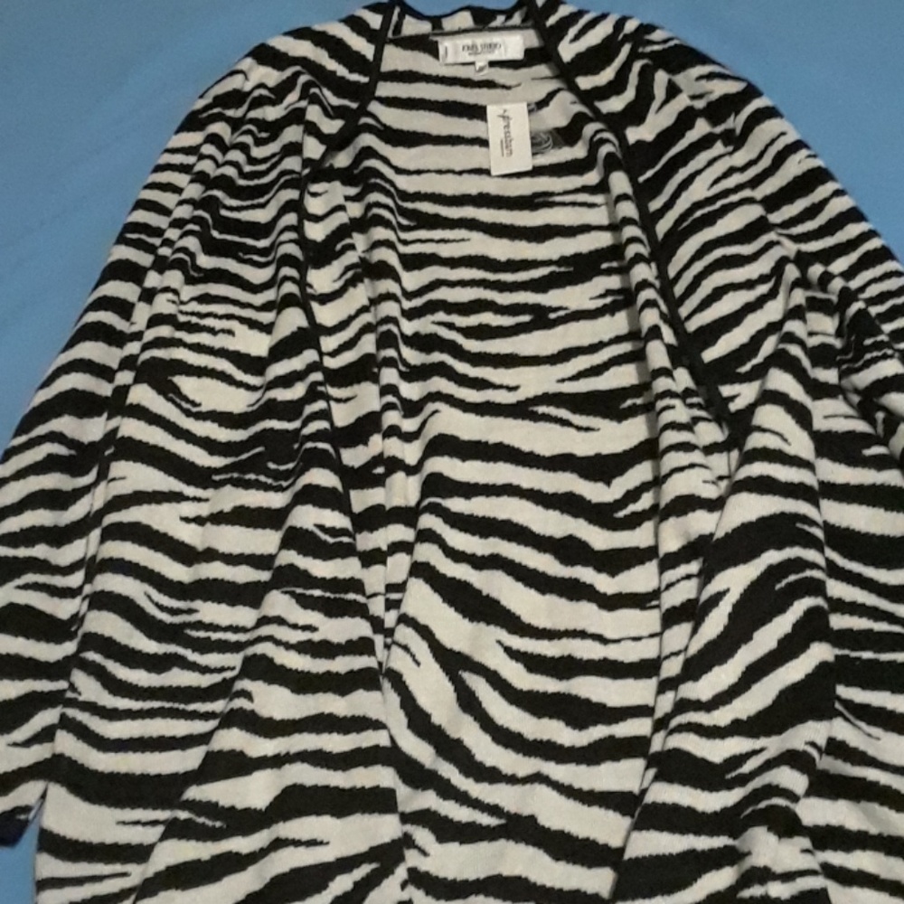 Dress Barn Cardigan Zebra Print